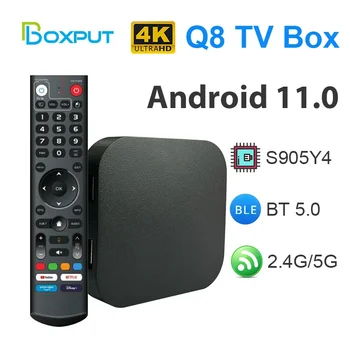 BOXPUT Q8 Smart TVBox Amlogic SW905Y4 OTA Andorid 11,0 4G32G Голосовой Ассистент 4K Видео 2,4 G 5G WiFi BT5.0 Четырехъядерная телеприставка