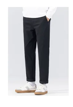 Однотонные мужские брюки-карго с прямыми штанинами, Свободные повседневные уличные брюки, Мужские рабочие брюки