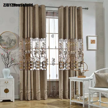 Ткань для штор в современном китайском стиле, шторы для гостиной, столовой, спальни