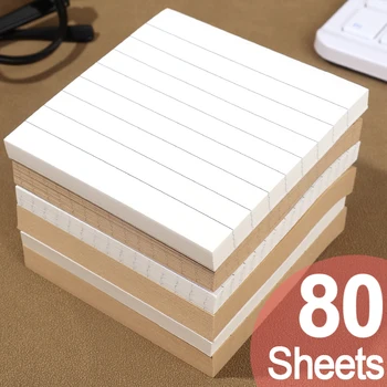 80 Листов Самоклеящихся стикеров для заметок Memo Pad Студенческий Школьный Офисный Стационарный Портативный Блокнот многоразового использования Notebook
