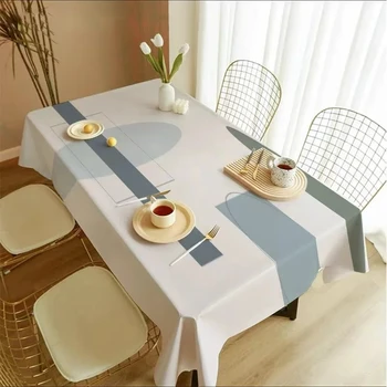 Простая прямоугольная скатерть для обеденного стола для мебели и украшения дома, набивная скатерть для гостиной