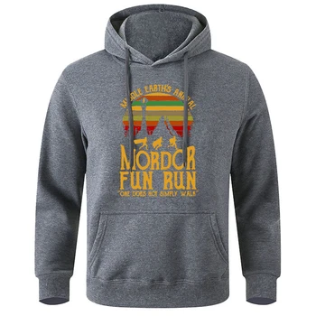 Ежегодный Mordor Fun Run Man на Средиземье, свободная одежда с круглым вырезом, флисовые теплые удобные толстовки, уличный спортивный костюм в стиле харадзюку